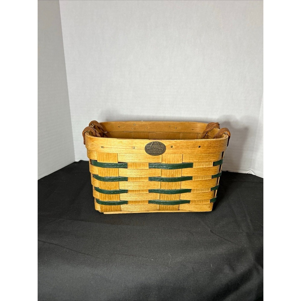 Peterboro Basket Co Medium Basket Braided Leather Handles